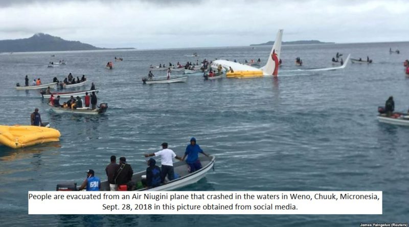 Passenger jet crashes off Micronesia