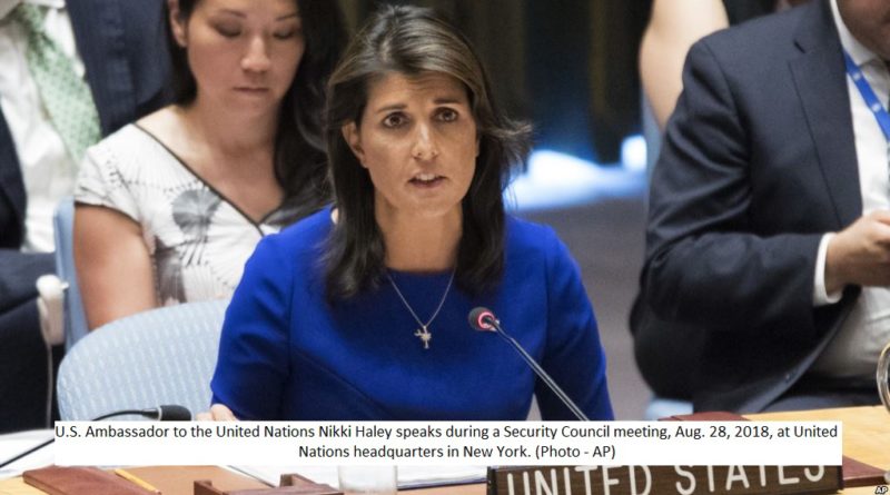 US’s UN Ambassador Nikki Haley resigns