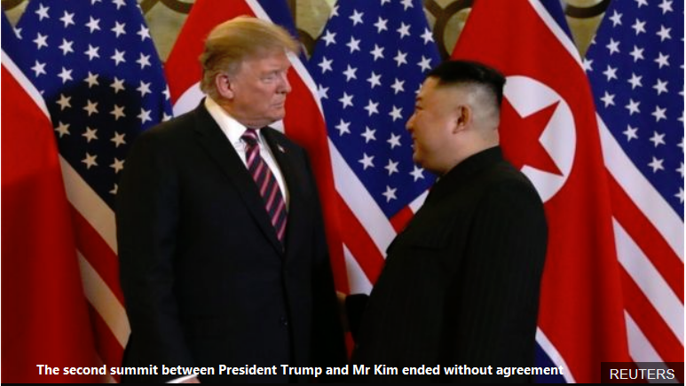 The second summit between President Trump and Mr Kim ended without agreement