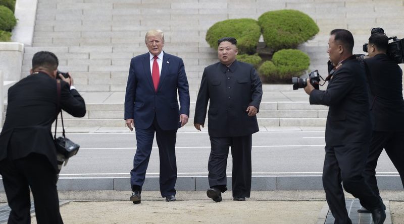 Trump and Kim Jong Un at DMZ