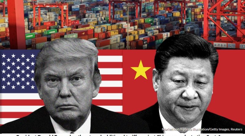 President Donald Trump has threatened additional tariffs against Chinese goods starting Sept. 1.
