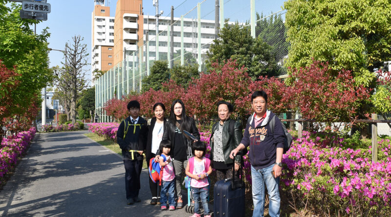 With my brother's family in Tokyo